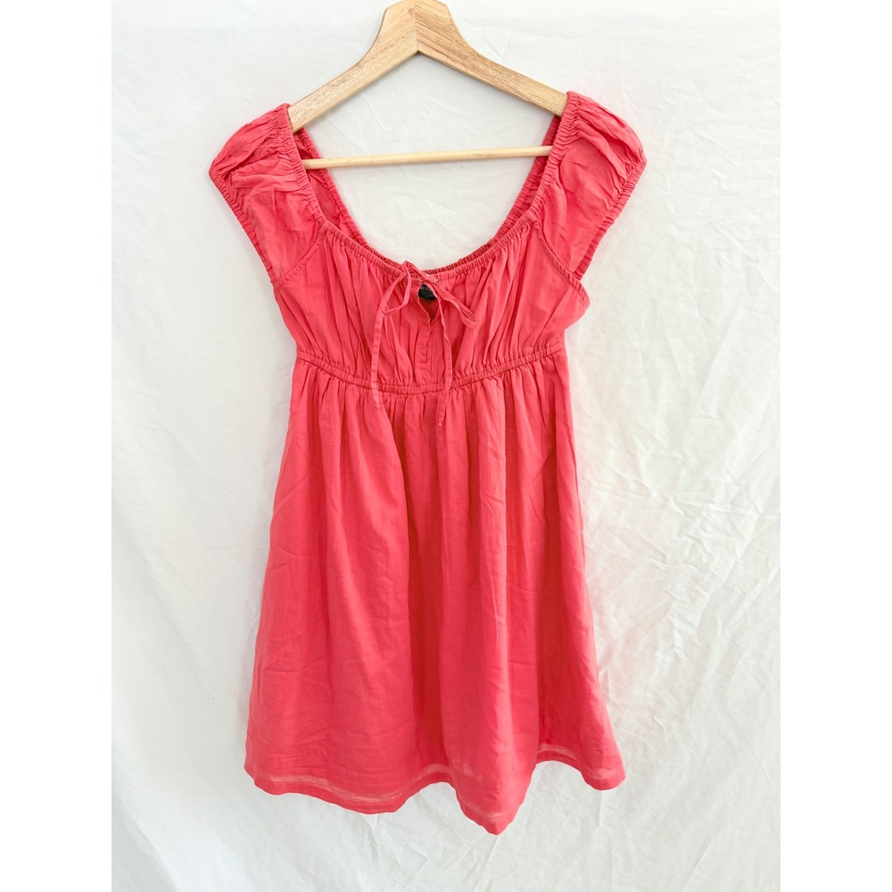 American Eagle Mini Dress Womens Pink Milkmaid Peasant Empire Waist XS